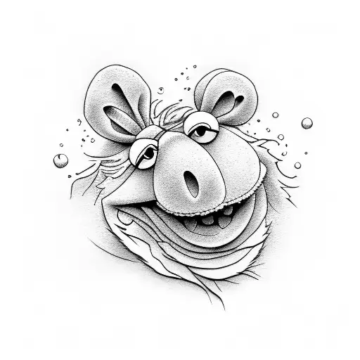Muppets animal on a dirtbike  tattoo design idea