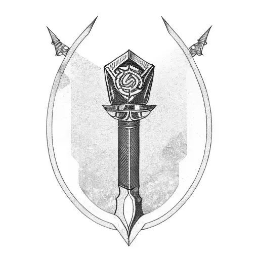 libra sword scale tattoo design idea