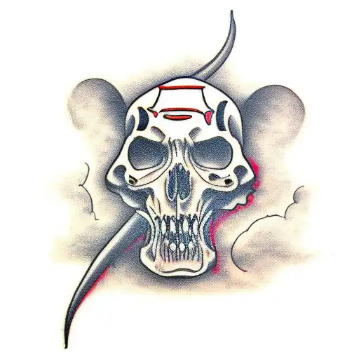 long body scary starving black rat tattoo design idea