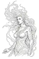 lightning zeus goddess tattoo design idea