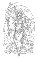 lightning zeus goddess tattoo design idea