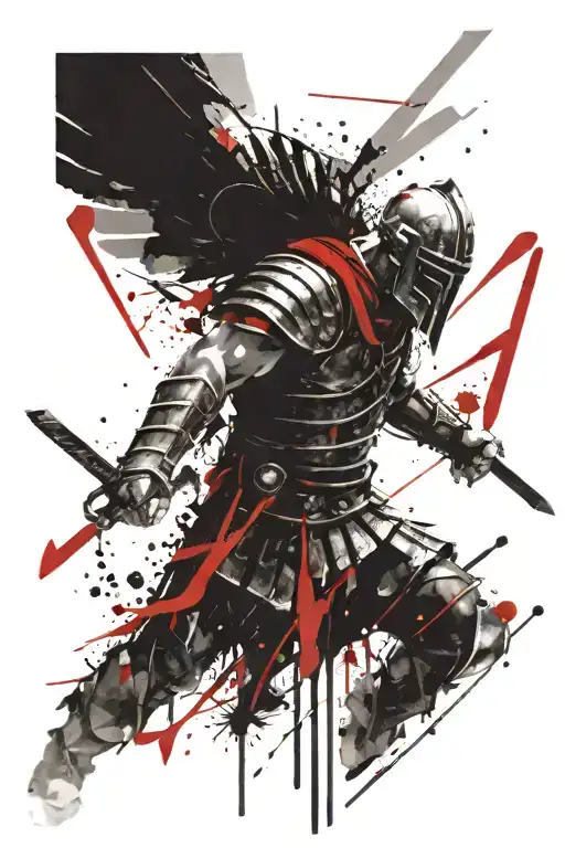 gladiator, arc angel , Colosseum , tattoo design idea