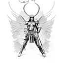 guardian angel as gladiator tattoo design idea
