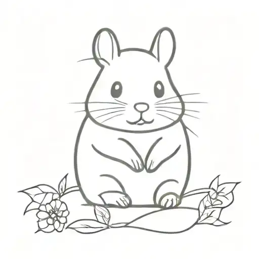 hamster hugging a bunny tattoo design idea