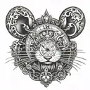 rat king clock   tattoo design idea