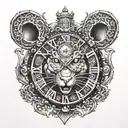 rat king clock   tattoo design idea