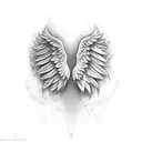 angel wings with th name alyssa tattoo design idea