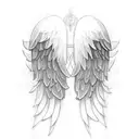 angel wings with th name alyssa tattoo design idea