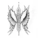 angel wings with th name alyssa tattoo design idea