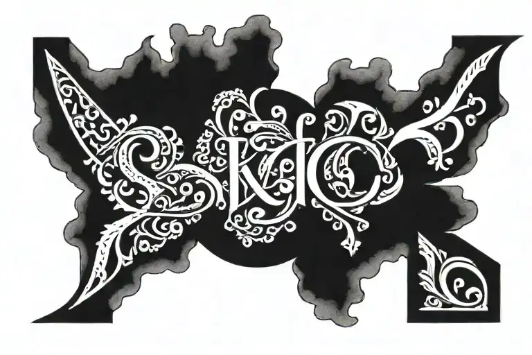 initials S V I K O G D Ž Đ Z L in M in the center tattoo design idea