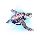 skiing turtle  tattoo design idea