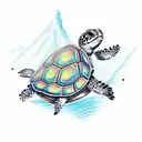 skiing turtle  tattoo design idea