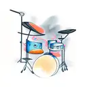 ghost playing drums  tattoo design idea