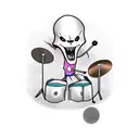 ghost playing drums  tattoo design idea