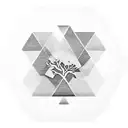 Tree with hexagon tattoo design idea