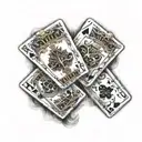 royal flush tattoo design idea