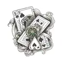 royal flush tattoo design idea