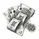 royal flush tattoo design idea