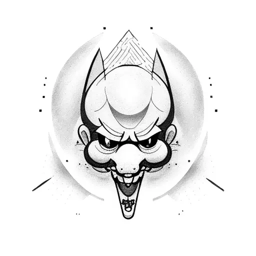 mario bross ghost tattoo design idea