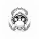 mario bross ghost tattoo design idea