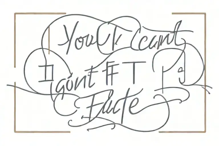 word "YOU CAN'T FIGHT FATE" tattoo design idea
