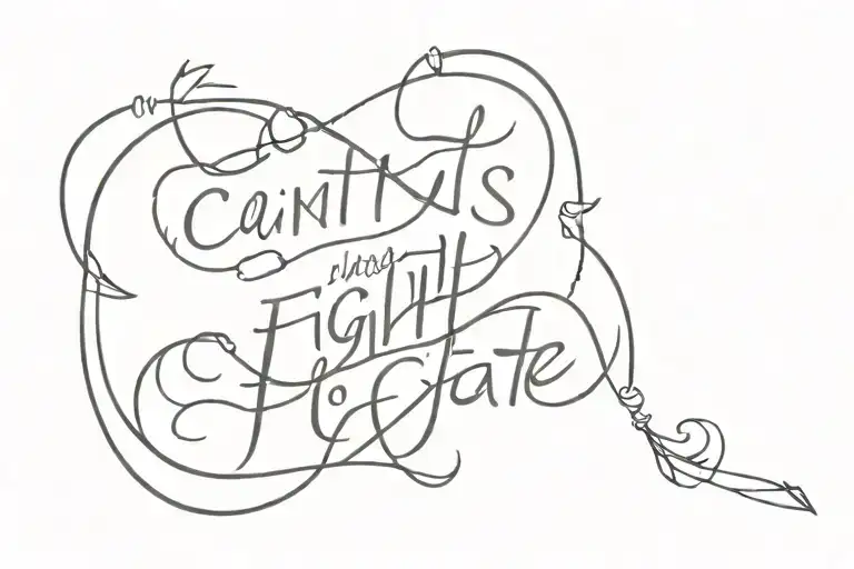 the words "Can't Fight Fate" tattoo design idea