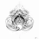 astronomy infinity religious tattoo design idea