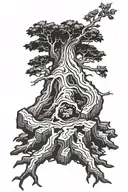 Giving tree stump  tattoo design idea