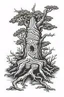 Giving tree stump  tattoo design idea