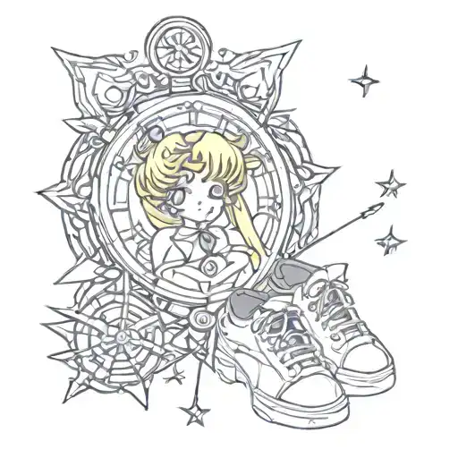 Compass calf sailor moon sailor moon sailor tattoo design idea