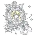 Compass calf sailor moon sailor moon sailor tattoo design idea