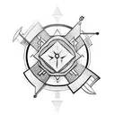 brujula con reloj y flechas tattoo design idea