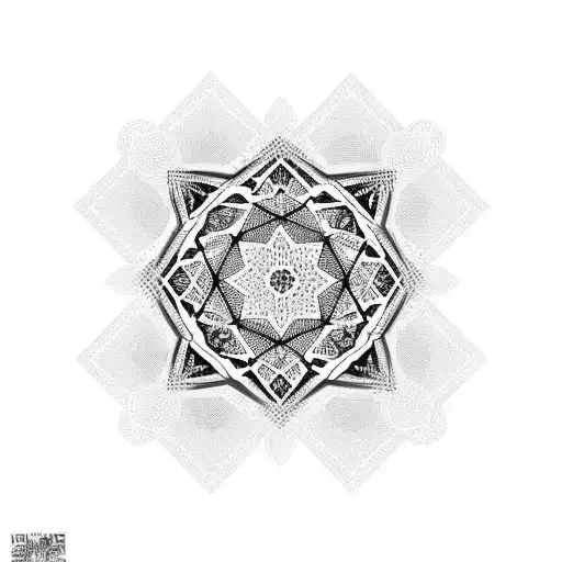 islamic geometry pattern Persian tattoo design idea