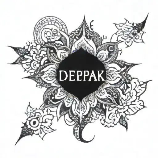 deepak name hidden tattoo design idea