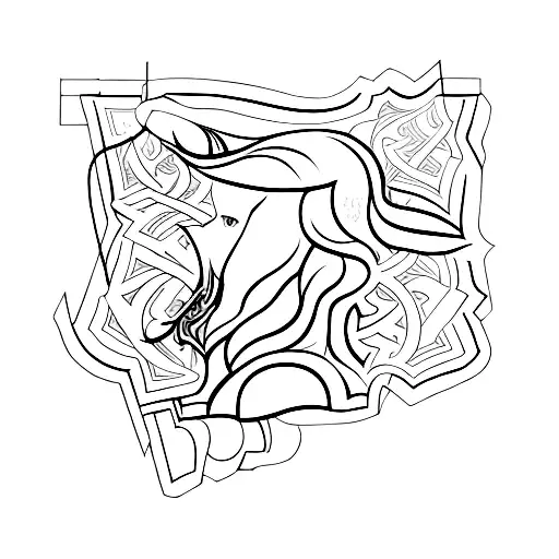 straight line with "ynwa" in it as a continuous line tattoo design idea