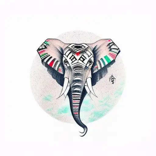 Elephant tattoo design idea