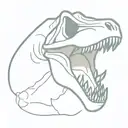 clumsy baby t rex skull tattoo design idea