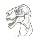 clumsy baby t rex skull tattoo design idea