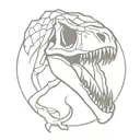 clumsy baby t rex skull tattoo design idea