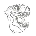 clumsy baby t rex skull tattoo design idea