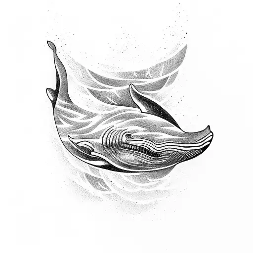 whale colored  tattoo design idea