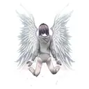 angel anime girl tattoo design idea