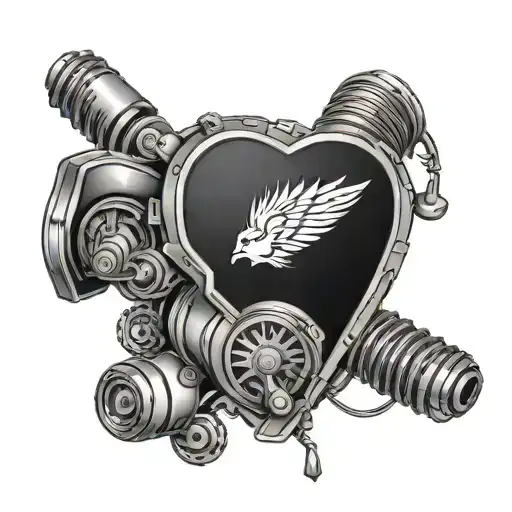 Motorcycle gear shift design with heart rate line. Q:'When life brings you down, remember it's only one down, rest is up tattoo design idea