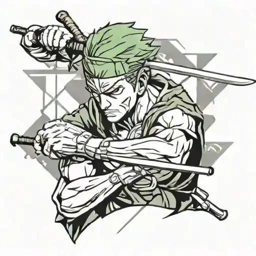 roronoa zoro one piece tattoo design idea