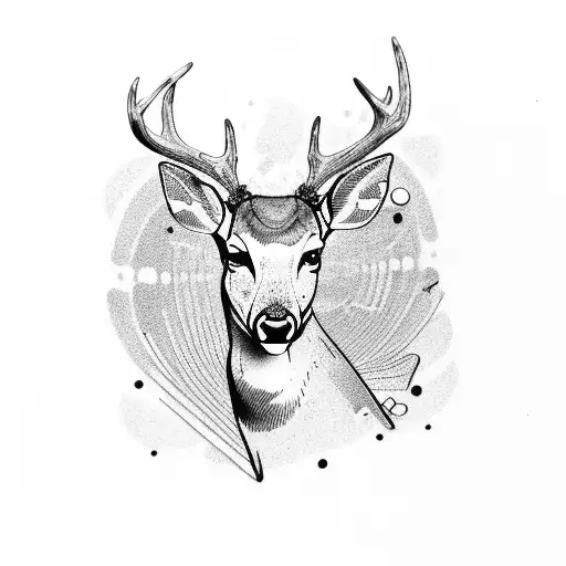 deer blind in one eye  tattoo design idea