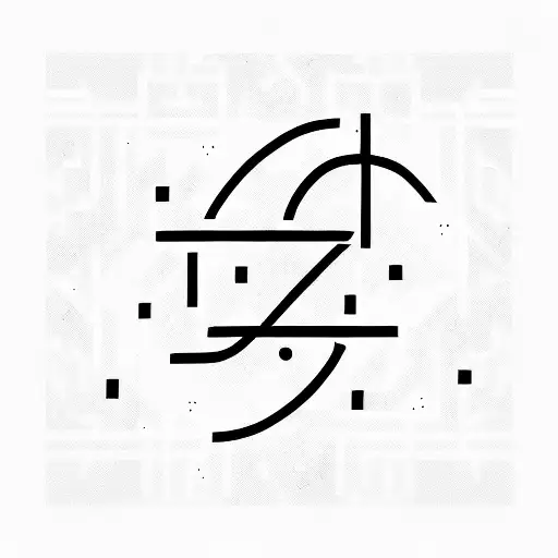 the name SINDHU in morse code in abstract design tattoo design idea