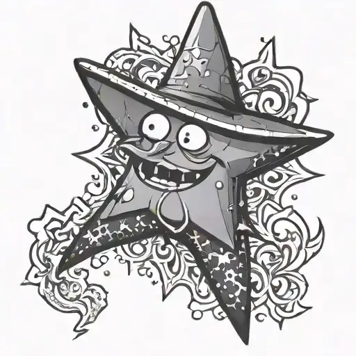 Gangster patrick star tattoo design idea