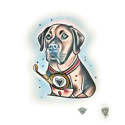  chocolate lab with Thor's hammer tattoo design idea