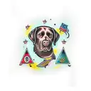 chocolate lab  tattoo design idea