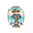 chocolate lab  tattoo design idea